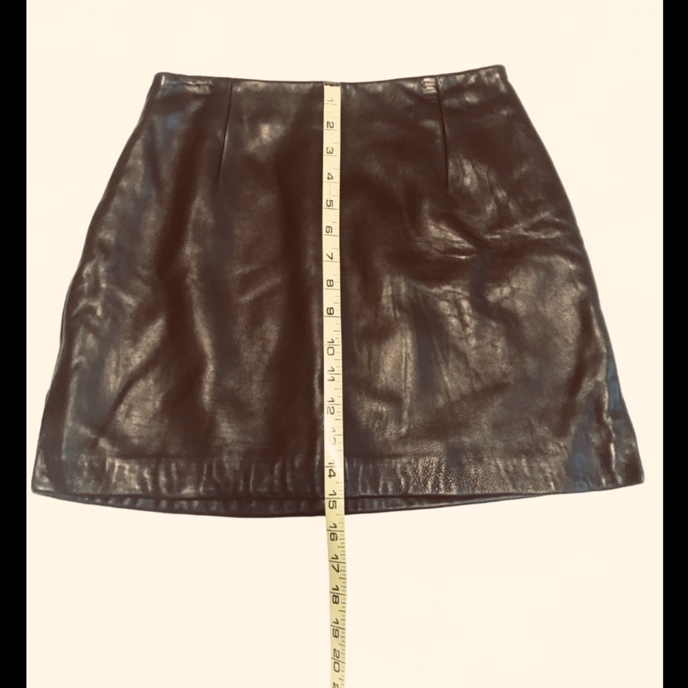 ♣️ NWOT ANDREW MARC LEATHER MINI SKIRT ♠️ - Picture 7 of 8